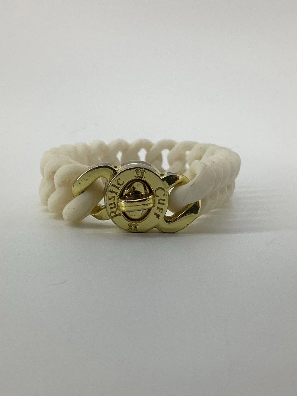 Rustic Cuff Pink Silicone Bracelet with Gold Charm